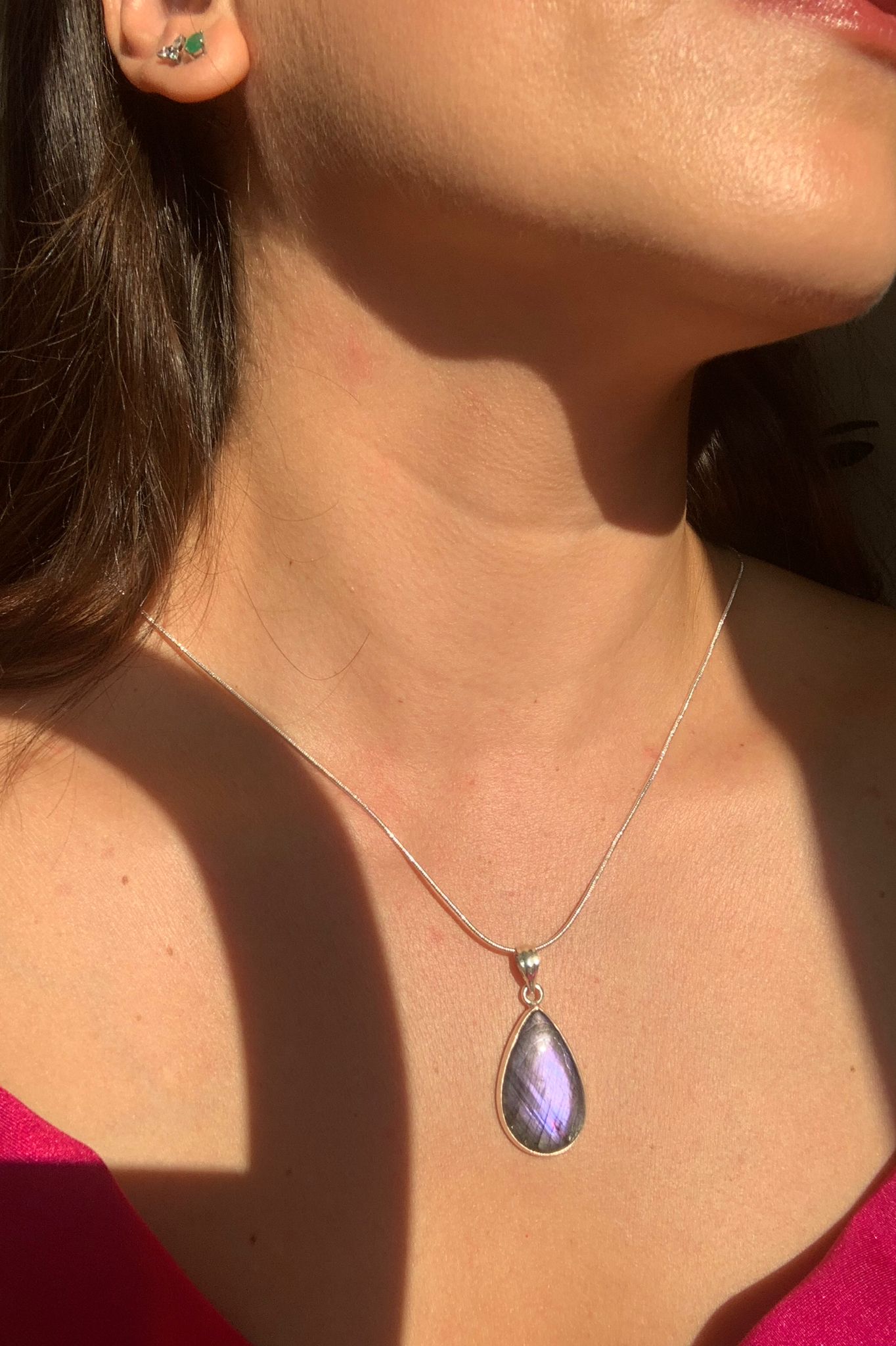 Silver Plated Copper Labradorite Necklace / Intuition and Transformation