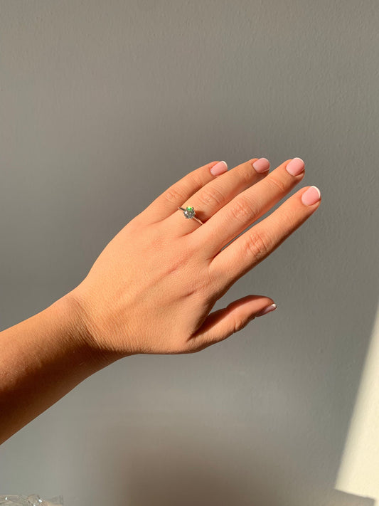 925 Silver Moissanite Adjustable Ring / Inner Potential and Prosperity