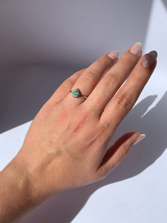 Anello in smeraldo di argento 925 / Abbondanza e manifestazione