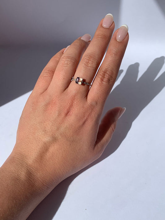 Anello regolabile in ametrino di argento 925 / Abbondanza e gioia