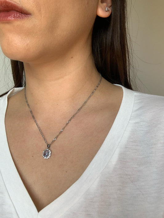 Ciondolo in fluorite di rame placcato argento / Cambiamenti e spiritualità