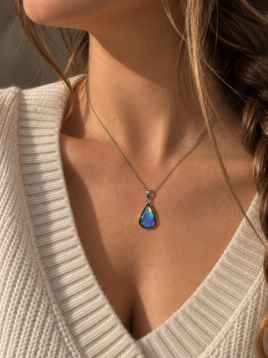 Ciondolo in labradorite di argento 925 / Intuizione e trasformazione