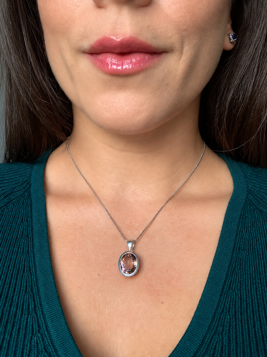 Ciondolo in ametrino di argento 925 / Abbondanza e gioia