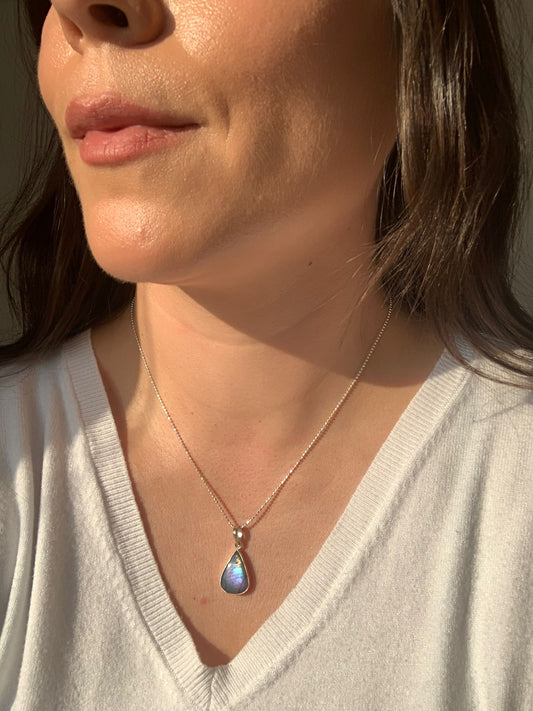 Ciondolo in labradorite di argento 925 / Intuizione e trasformazione