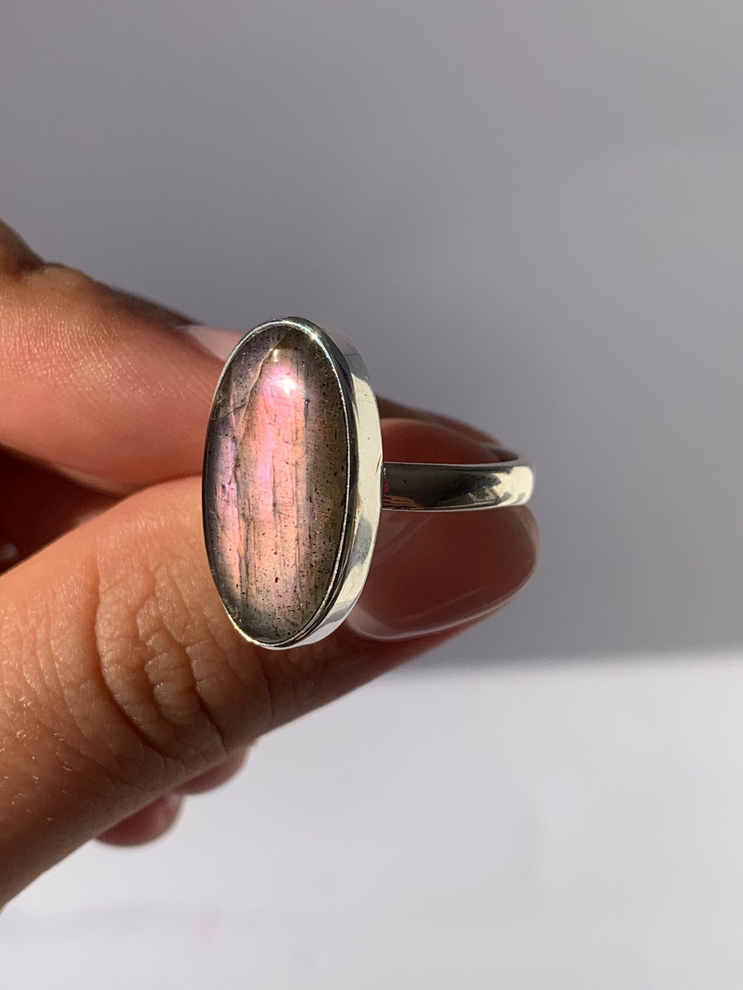 Adjustable Labradorite Ring in 925 Silver / Intuition and Transformation