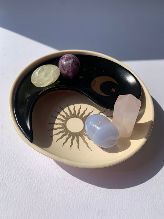 Svuota tasche impilabile in ceramica a forma di Yin Yang