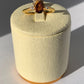 Pink Tourmaline and White Topaz Ring in 925 Silver Vermeil Plated in 18k Gold / Purification and Protection