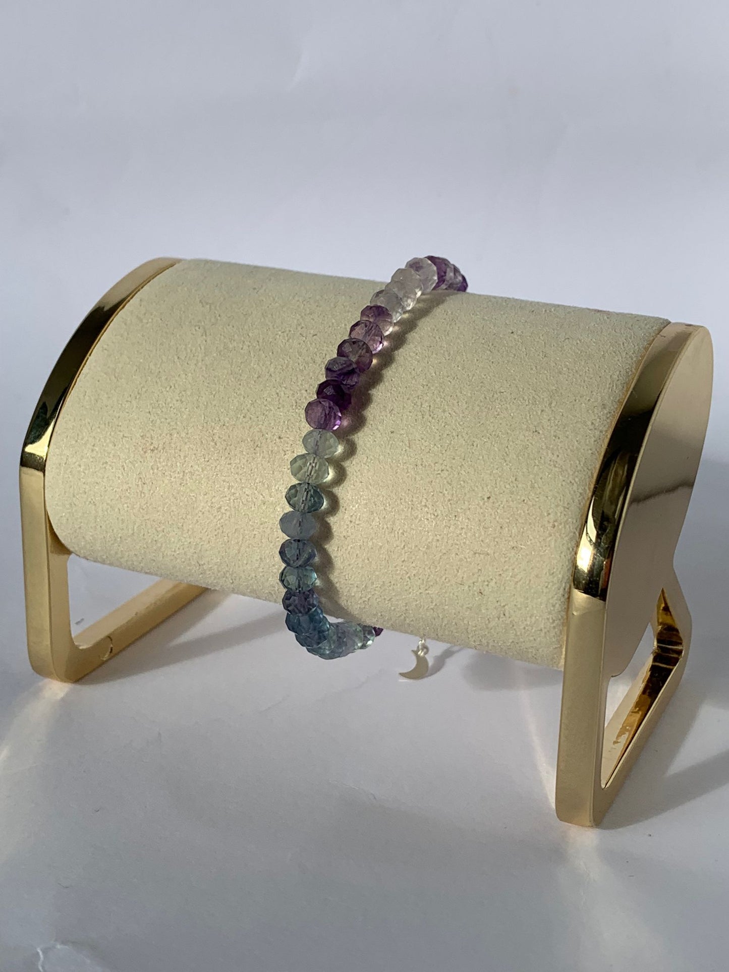 Bracciale regolabile sfaccettato in fluorite / Cambiamenti e spiritualità