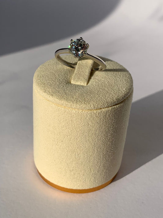 925 Silver Moissanite Adjustable Ring / Inner Potential and Prosperity