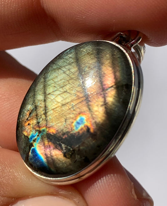 Ciondolo in labradorite di argento 925 / Intuizione e trasformazione