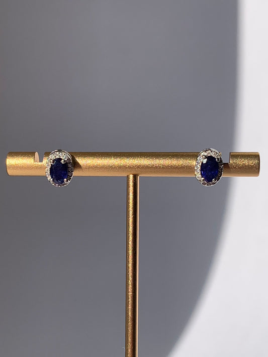 Orecchini in zaffiro blu di argento 925 / Energia e determinazione