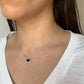 Collana regolabile in tormalina nera e topazio bianco di argento 925 / Purificazione e protezione