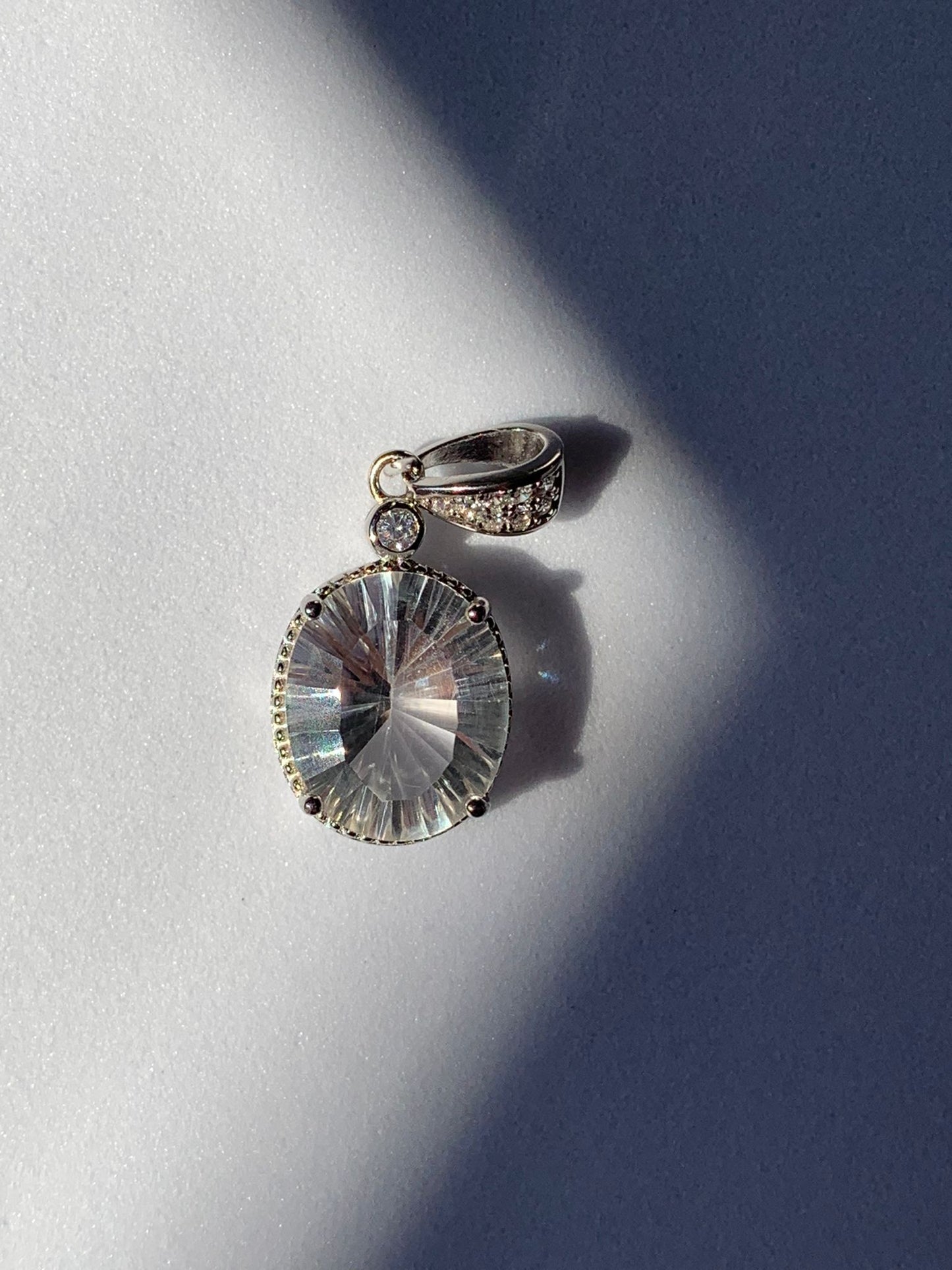 925 Silver Clear Quartz Pendant / Purification and Protection