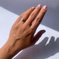 Anillo de piedra lunar y topacio azul en plata 925 / Feminidad y magnetismo