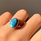 Anello regolabile in turchese golden hills di argento 925 / Protezione e calma
