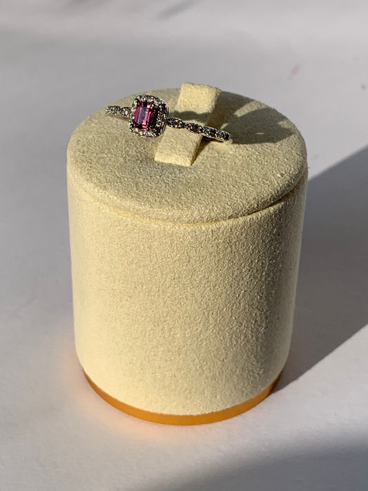 Adjustable Garnet Ring in 925 Silver Rose Gold Plated / Energy and Passion