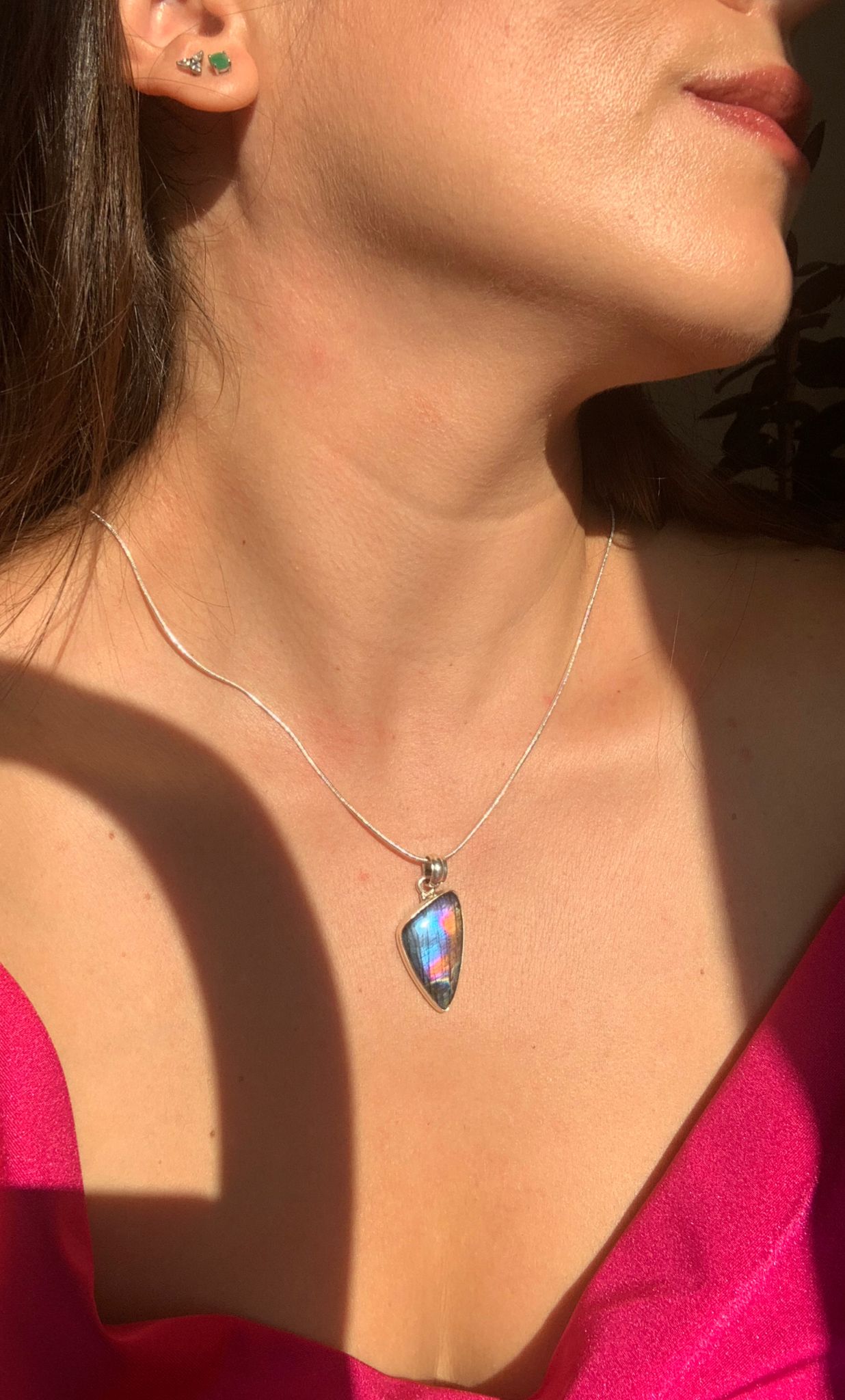 Silver Plated Copper Labradorite Necklace / Intuition and Transformation