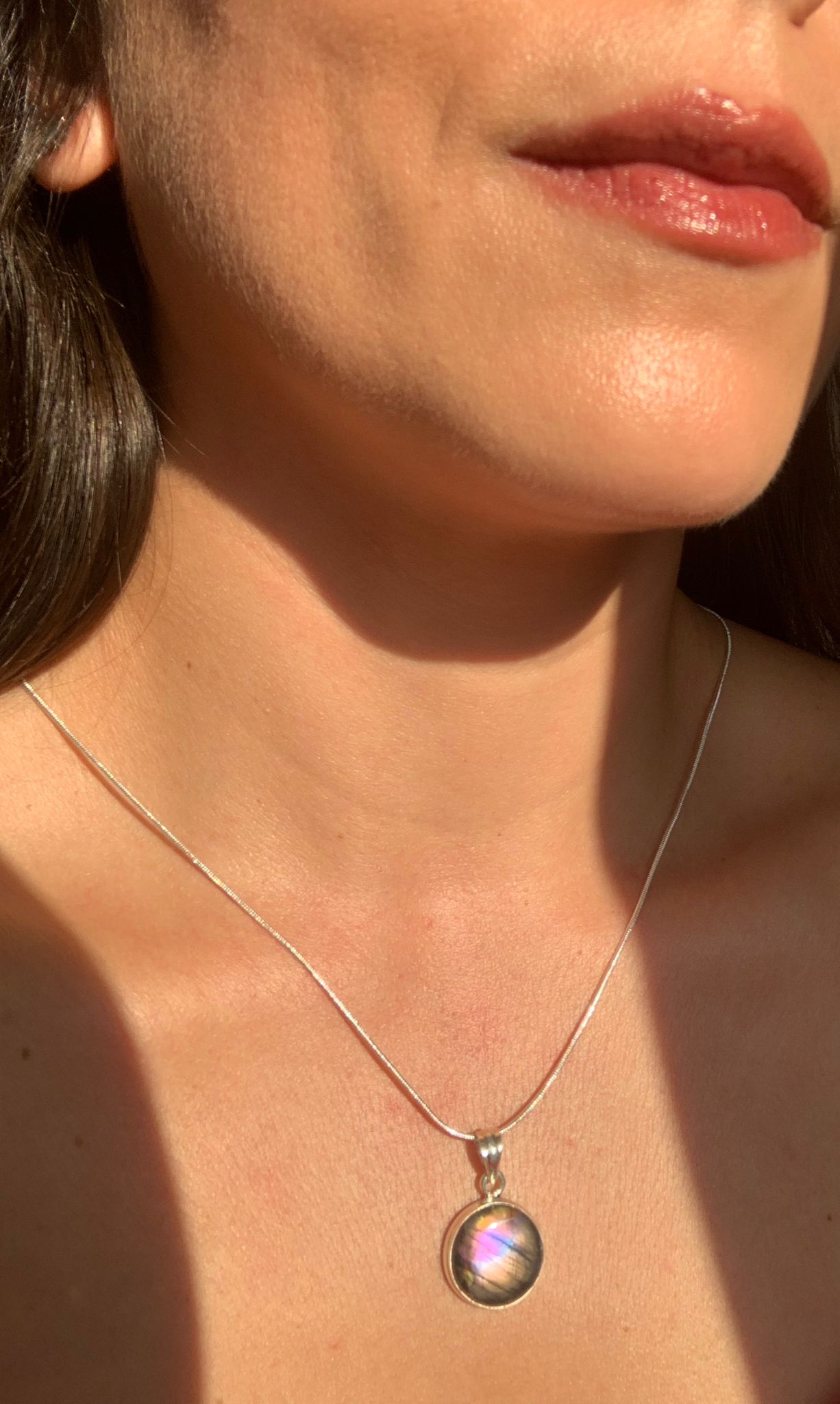 Silver Plated Copper Labradorite Necklace / Intuition and Transformation