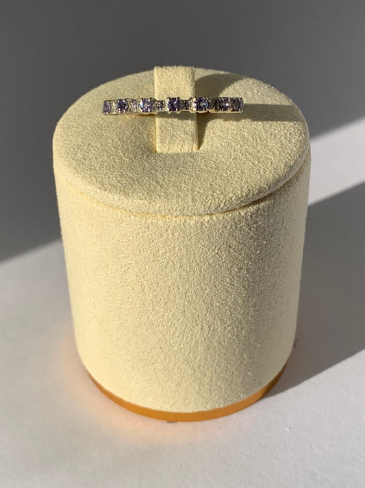 Anello in tanzanite e topazio bianco di argento 925 / Autorealizzazione ed emancipazione