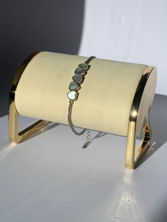 Bracciale regolabile in conchiglia di rame placcato argento