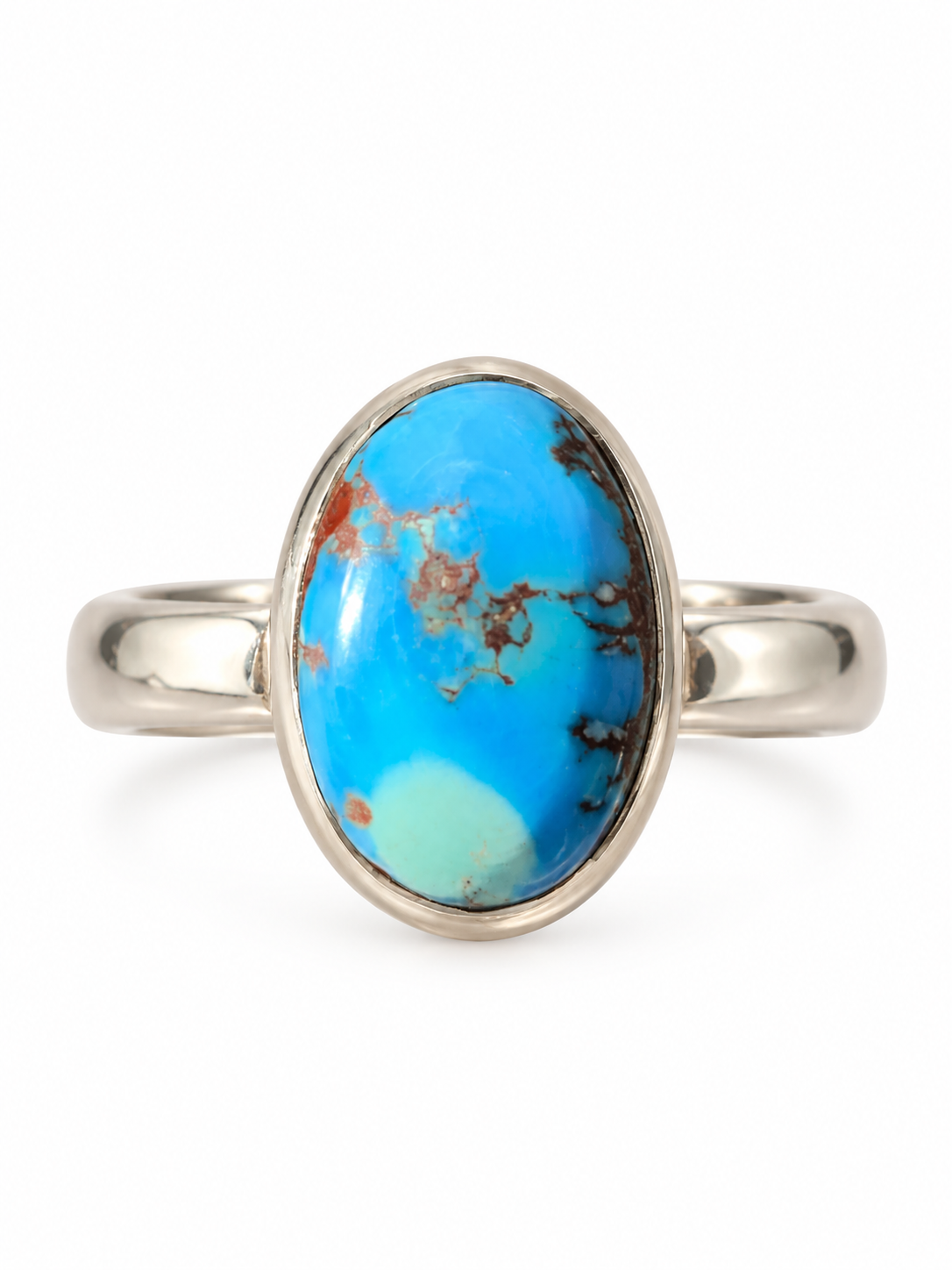 Anello regolabile in turchese golden hills di argento 925 / Protezione e calma