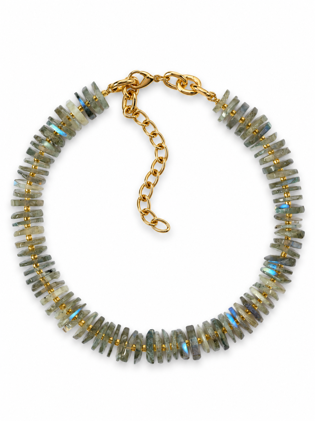 Collar de Labradorita de Cobre Chapado en Plata / Intuición y Transformación