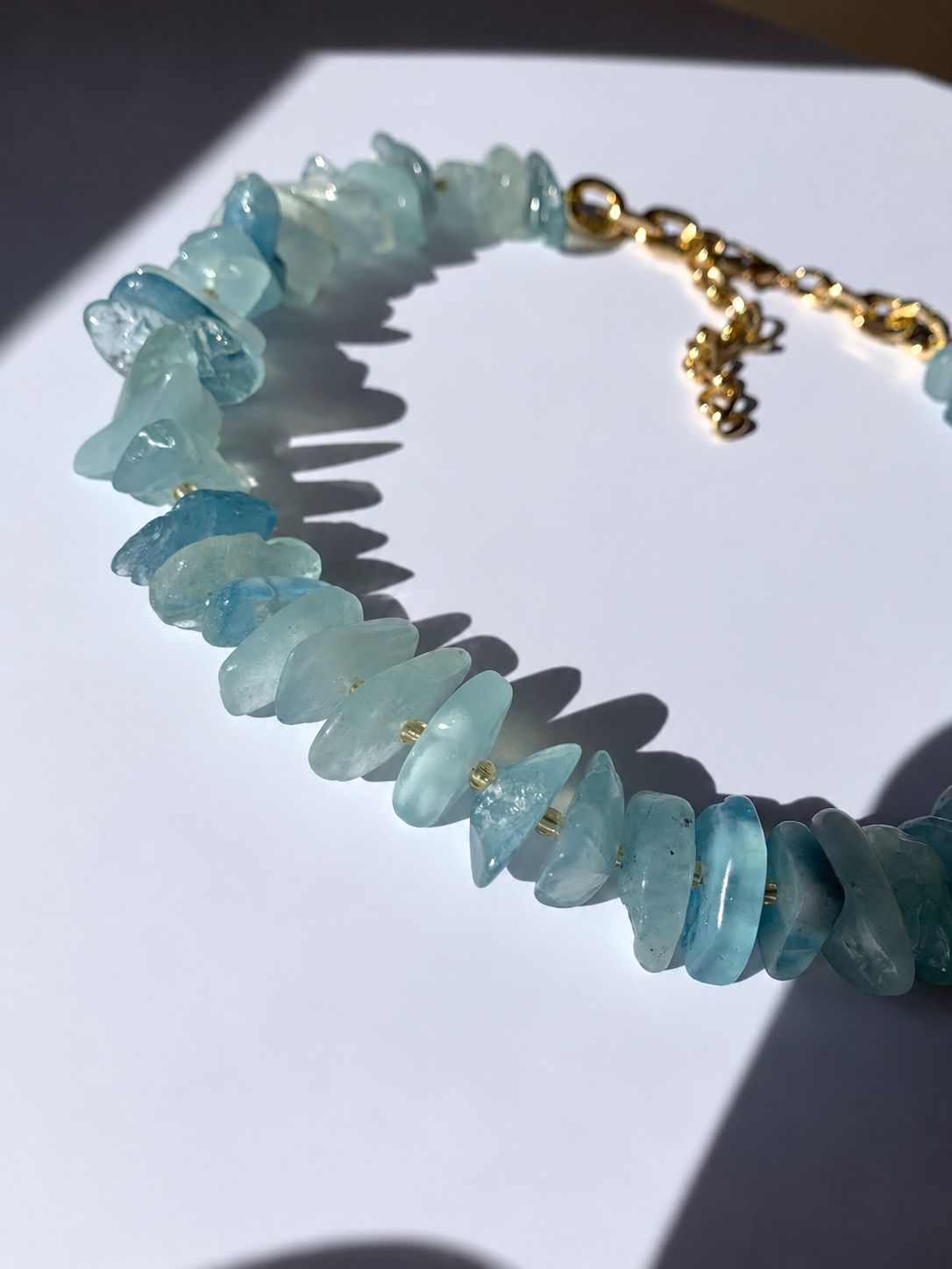 Collana MAXI regolabile in acquamarina / Armonia e tranquillità