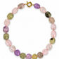 Collana MAXI in ametista, citrino, quarzo rosa e prehnite / Equilibrio energetico ed armonia interiore