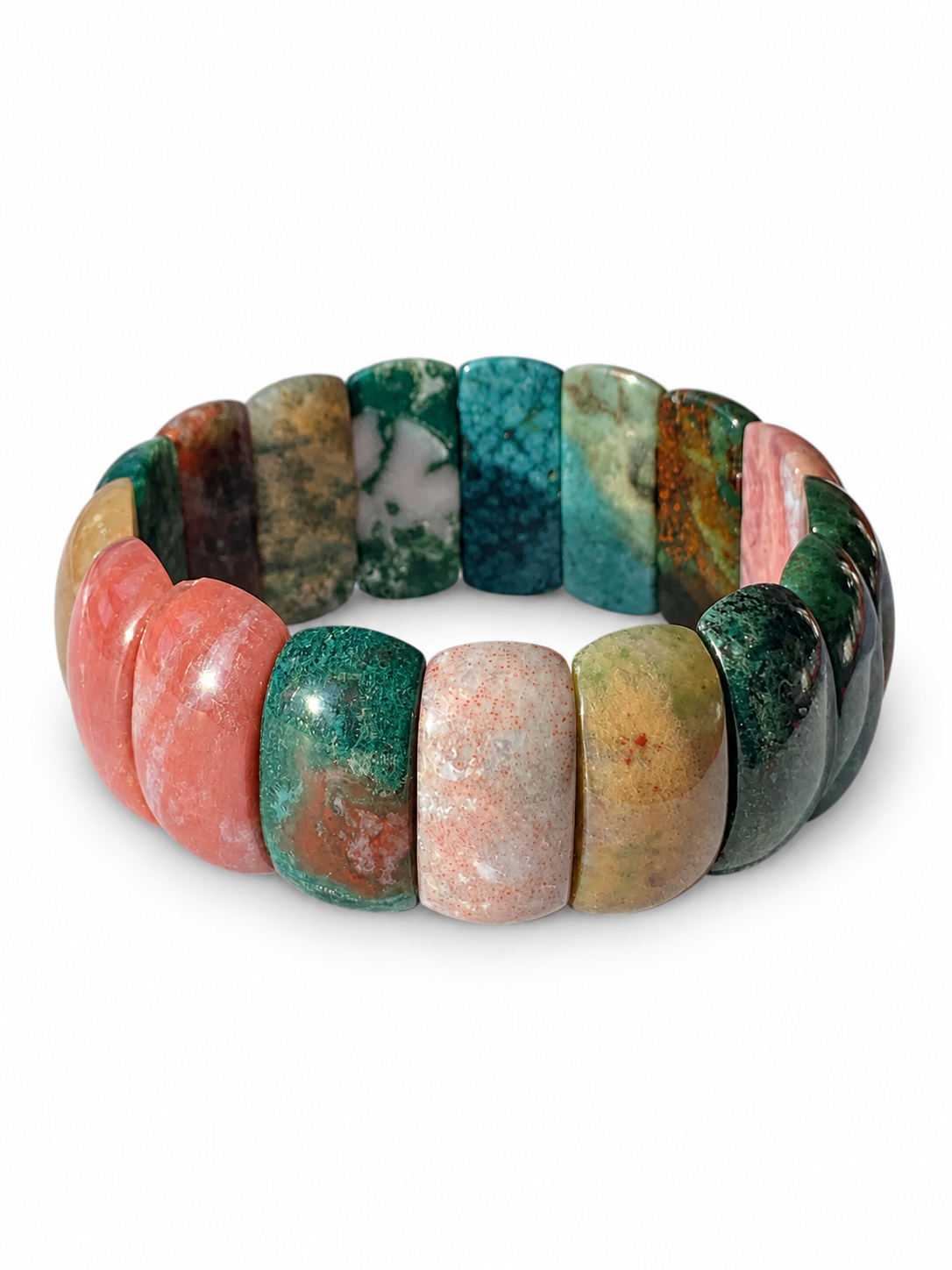 Bracciale elasticizzato in diaspro oceano / Tranquillità ed armonia