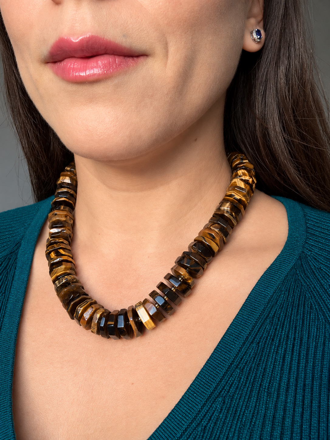 Collana MAXI regolabile in occhio di tigre / Protezione e trasformazione