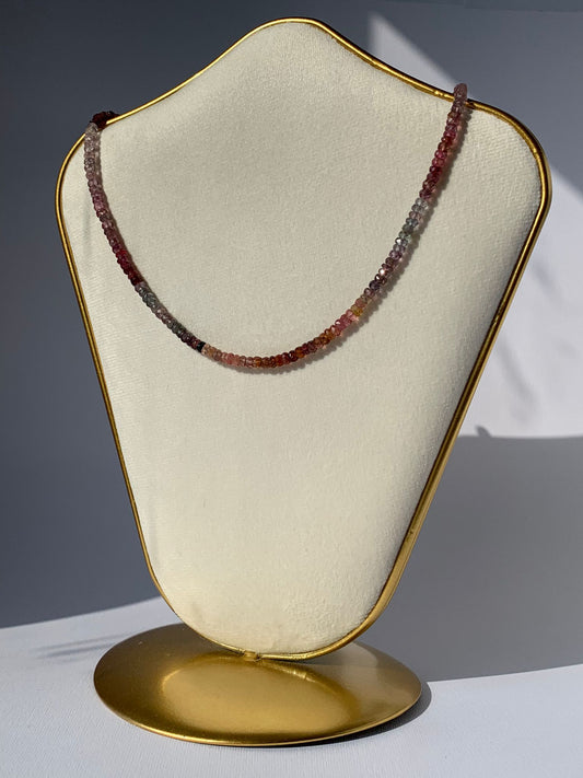 Adjustable Faceted Black Spinel Choker / Positivity and Calm 