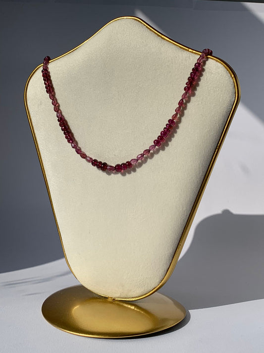 Adjustable Garnet Ring in 925 Silver Rose Gold Plated / Energy and Passion