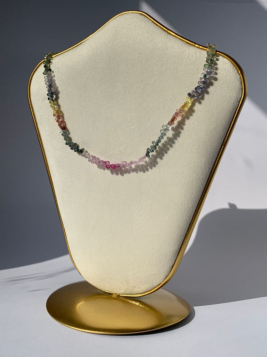 Adjustable Faceted Black Spinel Choker / Positivity and Calm 