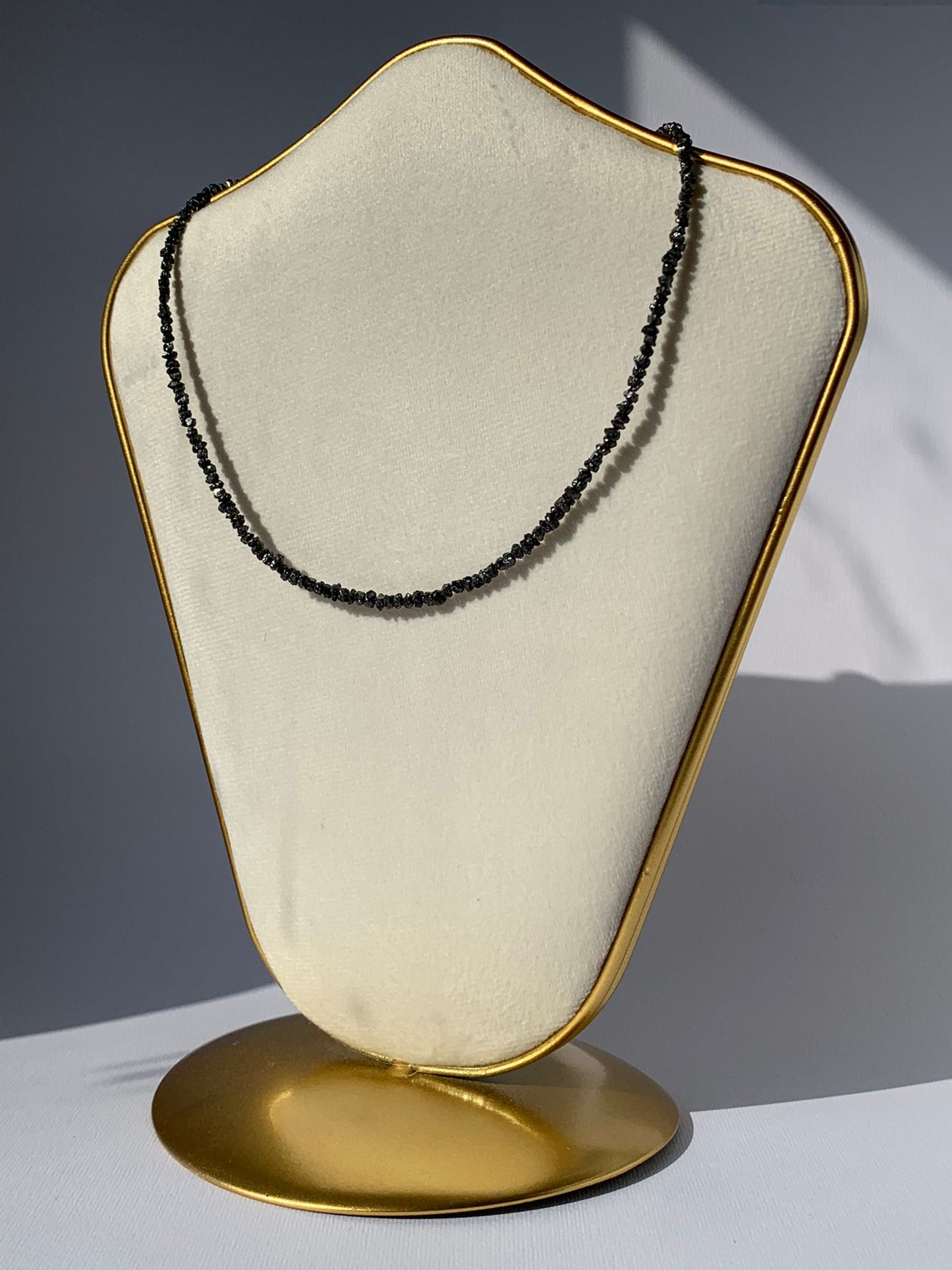 Adjustable Faceted Black Spinel Choker / Positivity and Calm 