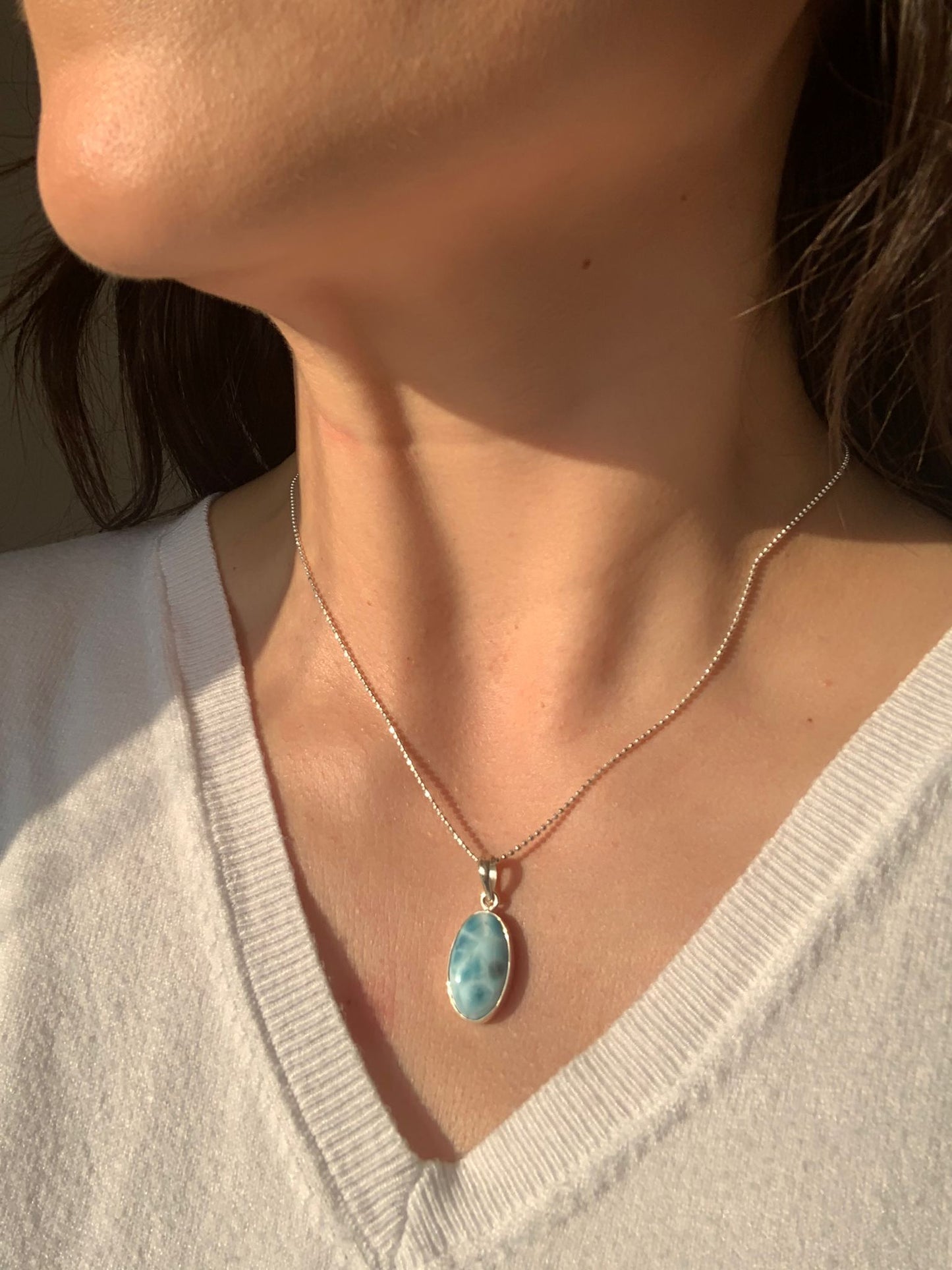 Collar larimar plata 925 / Equilibrio y serenidad
