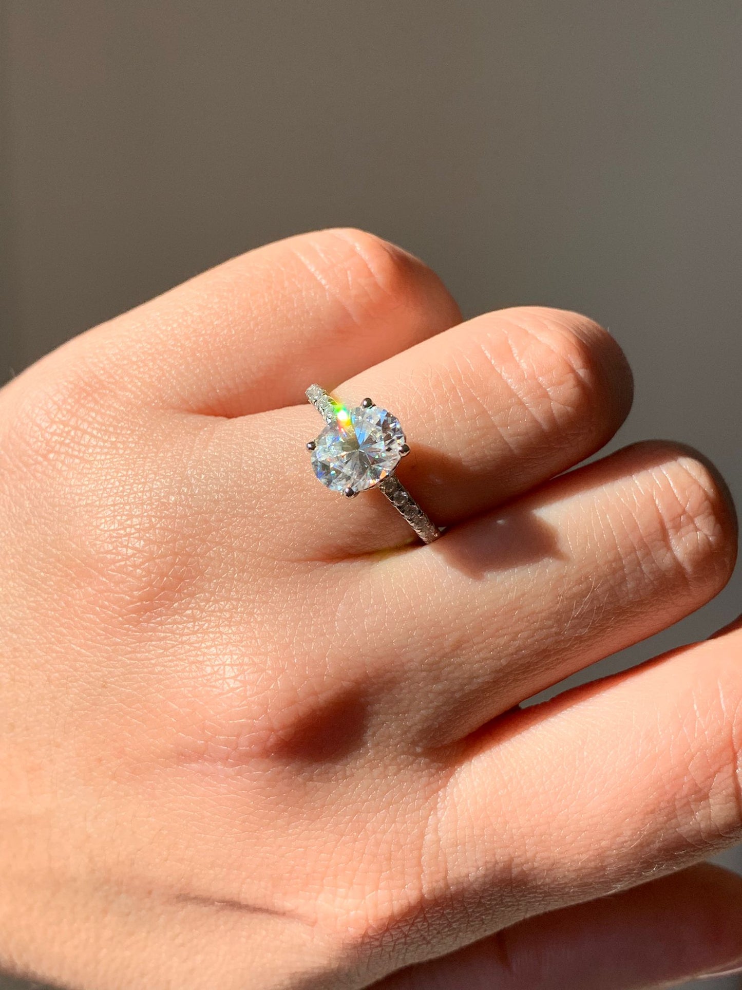 925 Silver Moissanite Adjustable Ring / Inner Potential and Prosperity