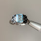 925 Silver Blue Topaz Adjustable Ring / Happiness and Vitality