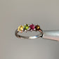 Anello in tormalina multicolore di argento 925 placcato in rodio / Purificazione e protezione