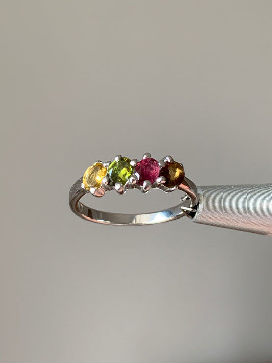 Adjustable 925 Silver Pink Tourmaline Ring / Purification and Protection