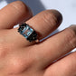 925 Silver Blue Topaz Adjustable Ring / Happiness and Vitality