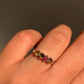 Anello in tormalina multicolore di argento 925 placcato in rodio / Purificazione e protezione