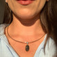 Collana in quarzo tormalinato di argento 925 placcato oro / Protezione e radicamento