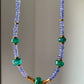 Collana in tanzanite e smeraldo dello Zambia con chiusura regolabile di acciaio inossidabile / Autorealizzazione ed emancipazione