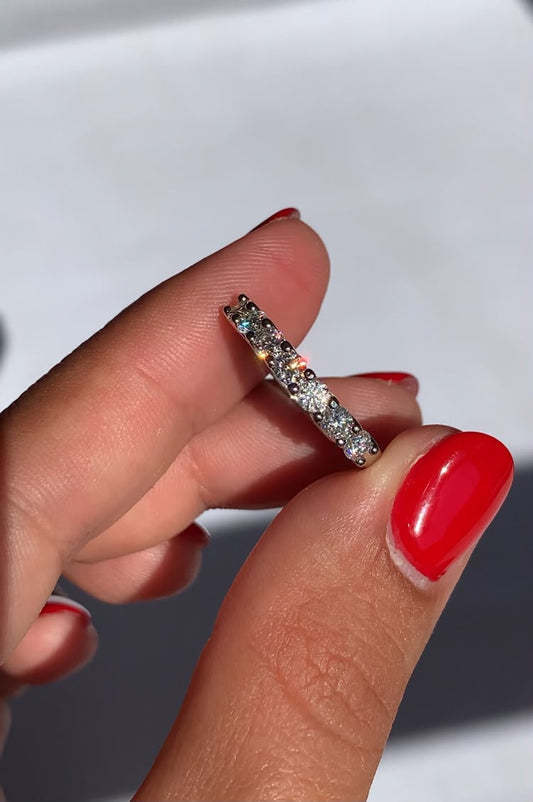 Anillo ajustable de moissanita en plata 925 / Potencial interno y prosperidad