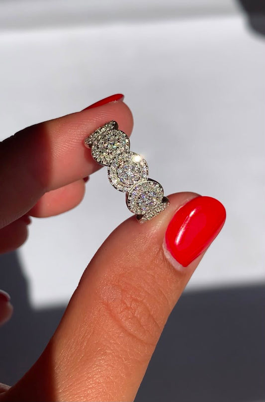 Anillo ajustable de moissanita en plata 925 / Potencial interno y prosperidad