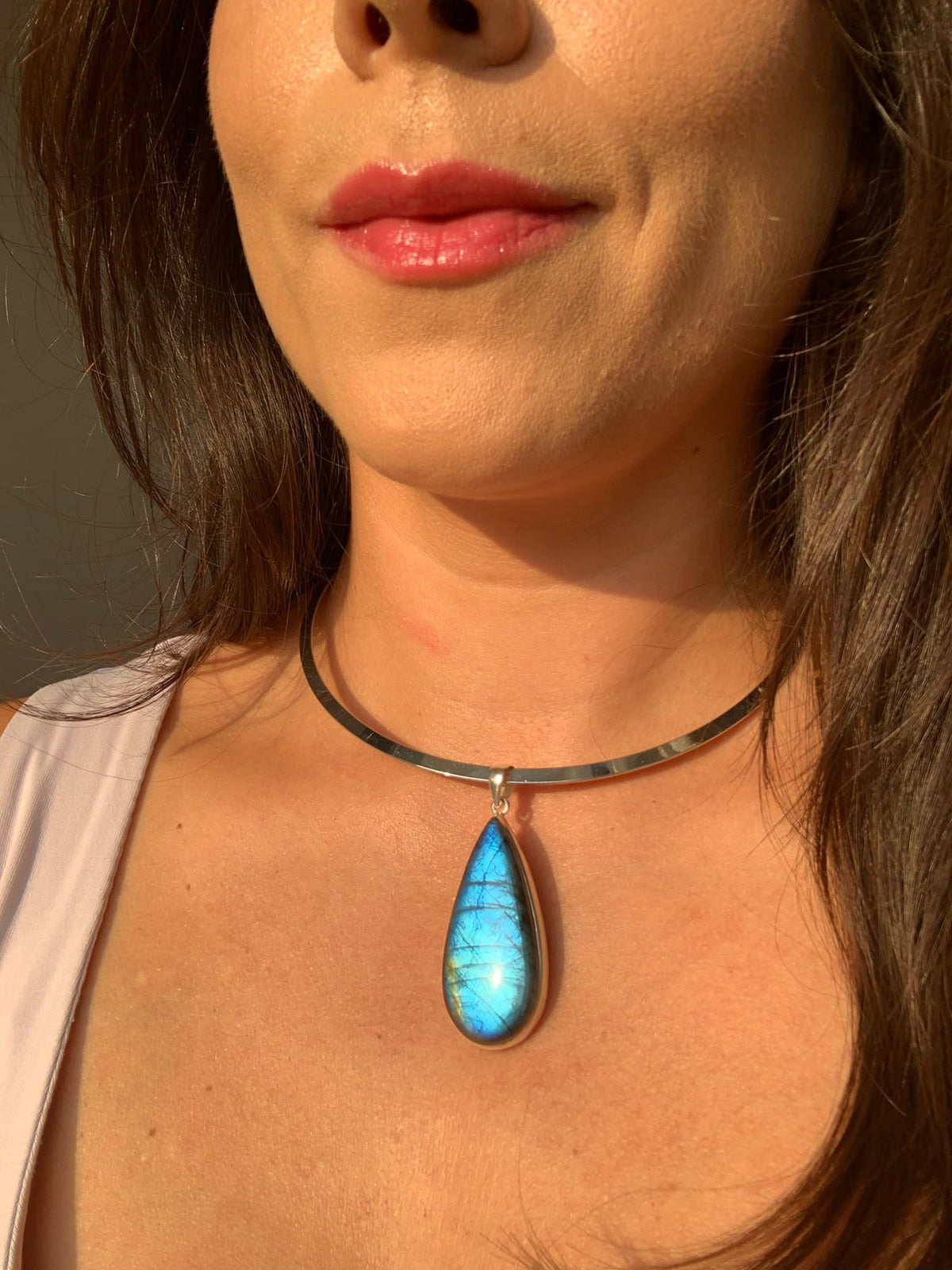 Silver Plated Copper Labradorite Necklace / Intuition and Transformation