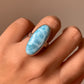 Adjustable Larimar Ring in 925 Silver / Balance and Serenity