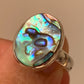 Adjustable 925 Silver Gold Plated Abalone Shell Ring
