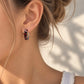 Orecchini in granato e spinello nero di argento 925 placcato in rodio / Energia e passione