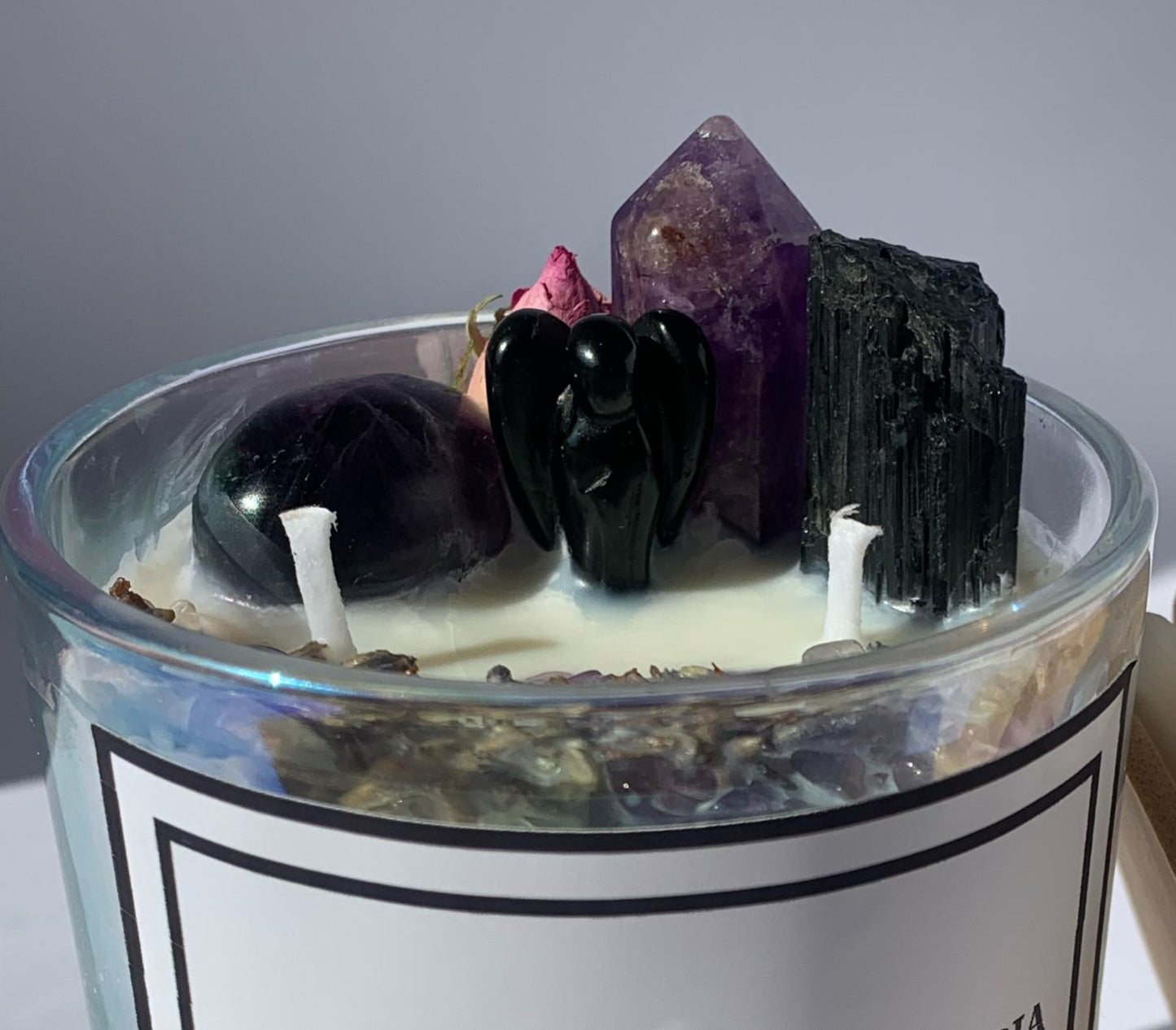 Candela in cera di soia PROTEGGO LA MIA MAGIA / Protezione (Mandarino e palo santo)